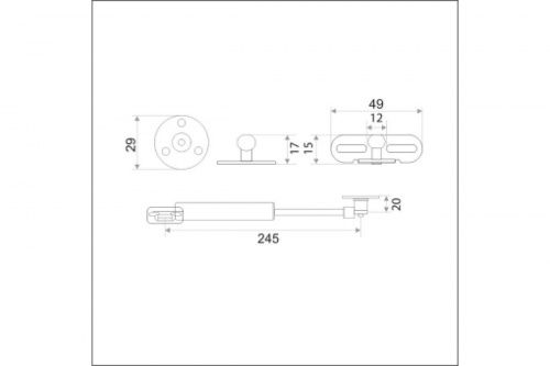 Газлифт 60N с доводчиком HISSEN /039343